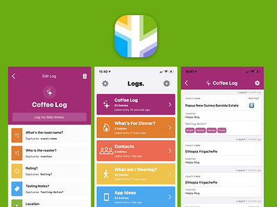 Logger - Log your Coffee coffee coffee app fields list mobile app mobile form template tracking app