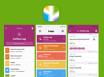 Logger - Log your Coffee coffee coffee app fields list mobile app mobile form template tracking app