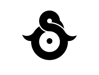 Tribal Penguin Logo black circle logo logo design penguin