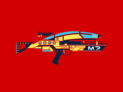 Mass Effect Assault Rifle adobe adobeillustrator assaultrifle illustration masseffect weapon