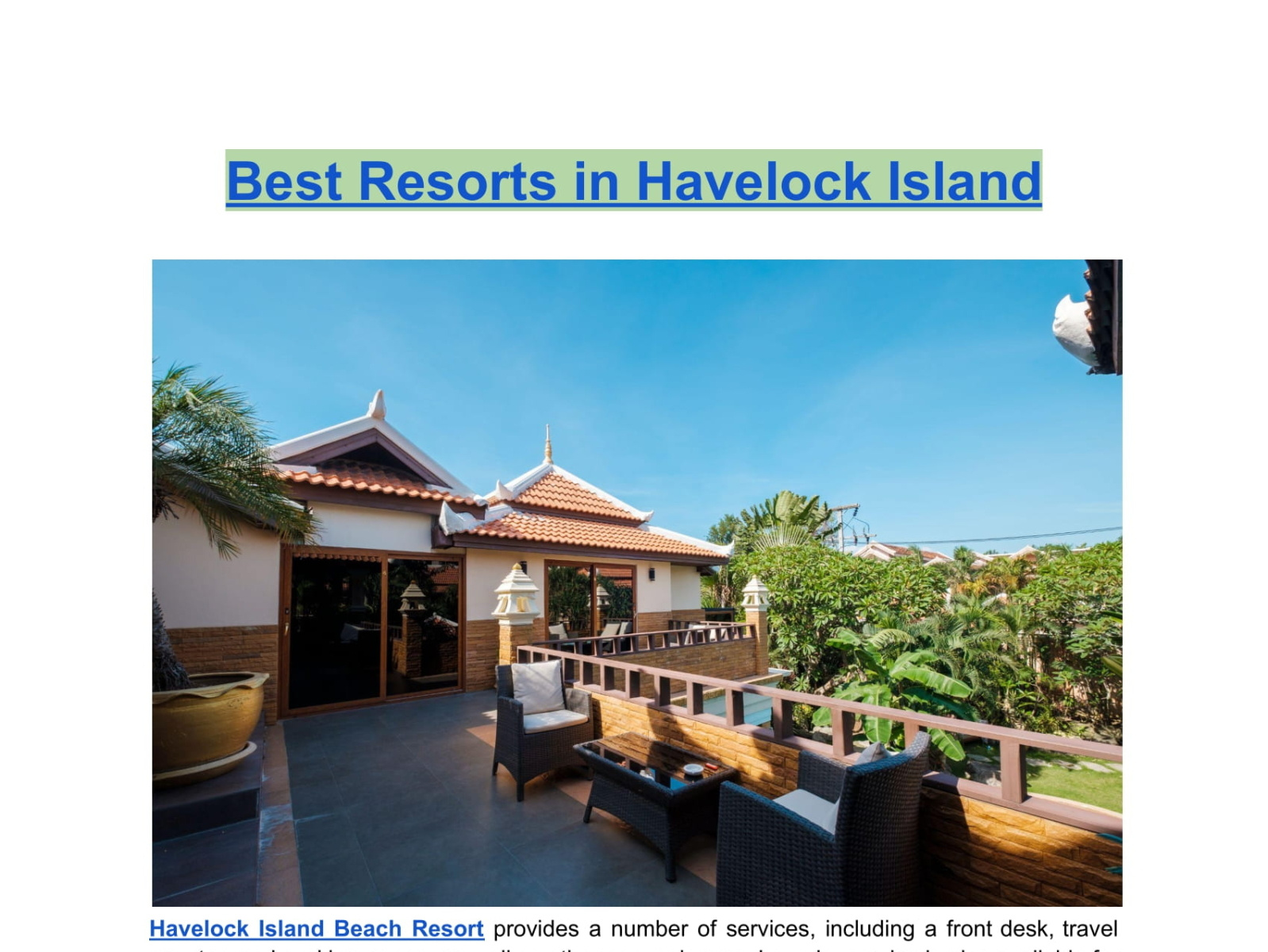 Best Resorts in Havelock Island by Havelock Island on Dribbble