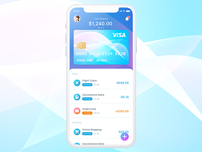 Wallet Concept UI app creditcard financial fintech money payment ui visa wallet