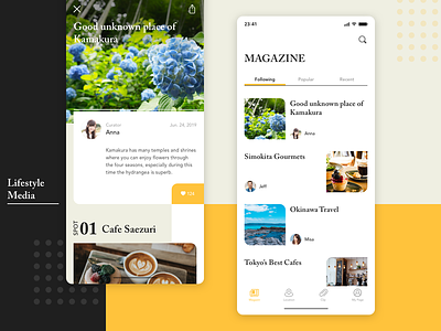Lifestyle App app cafe flower food lifestyle magazine media ui