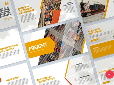 Freight Company Presentation Template branding design graphic design illustration