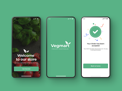 Vegmart Fresh vegetables app case study app design app ui case study fresh food app fresh vegetable app grocery app ui vegetable app