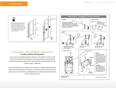 Instruction Design - Assembly, Installation and Usage Guides design graphic design illustration instructions layout portfolio vector