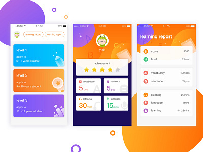 education app app card color interface sketch