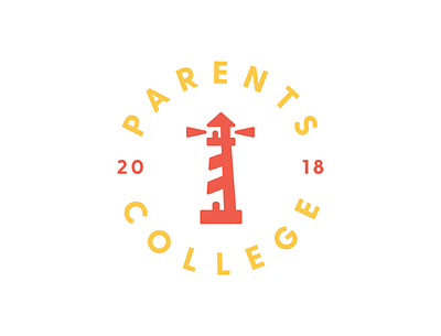 Parents College branding college design illustration lighthouse logo logomark parents school typography vector