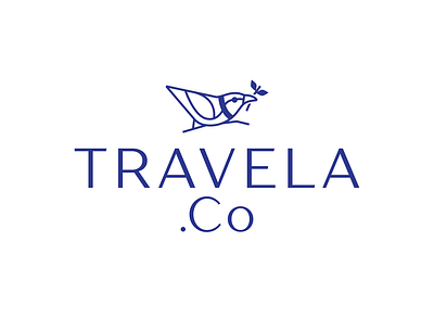 Travela Co. bird branding design illustration logo logomark travel typography vector