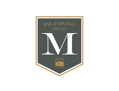 Metta alcohol bar branding design drinks emblem illustration logo logomark lounge m metta shield typography vector