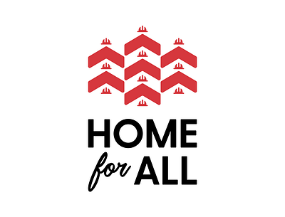 Home for All all branding charity design donation for helmet home icon illustration logo logomark migrants red typography vector