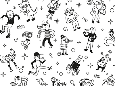 Stupid Challenges background character pattern seamless pattern