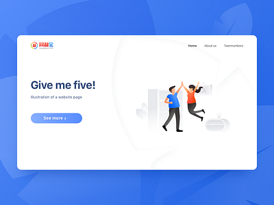 give me five! blue design illustration ui web