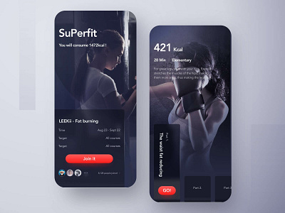 A fitness APP app dark fitness photo power ui