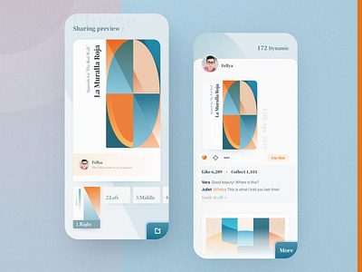 Recognition APP app art colors design geometry illustration recognition share sketch social ui