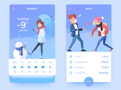 Weather APP and Illustration illustration weather winter