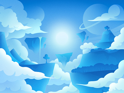 Sky Island blue cloud illustration island light sky star sun sunshine