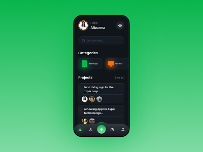 Tasker the mobile app concept 12 13 2022 android black dark glass ios minimal mobile new night project task ux x