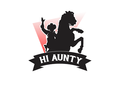 Hi Aunty Logo branding design flat icon illustration logo minimal typography ui vector