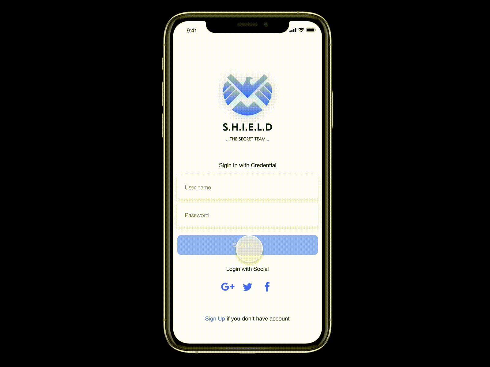 SHIELD APP ANIMATED protoype