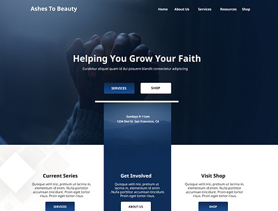 Ashes to beauty (Church Services) church design god likes spirit website website design
