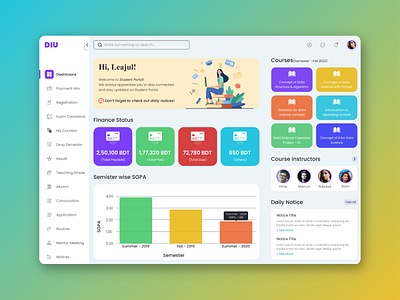DIU Student Portal - Dashboard UI app ui diu dashboard ui