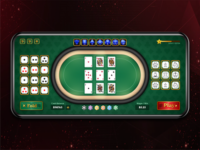 Hocus Pokess 21 - Poker Gameplay Screen app ui poker ui