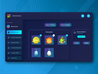 Elemental Universe - P2E Game UI