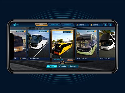 Bus and Truck Simulator Asia - Mobile Game UI app ui simulator game