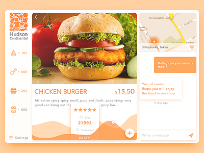 Fast Food booking app burger food hamburger ui