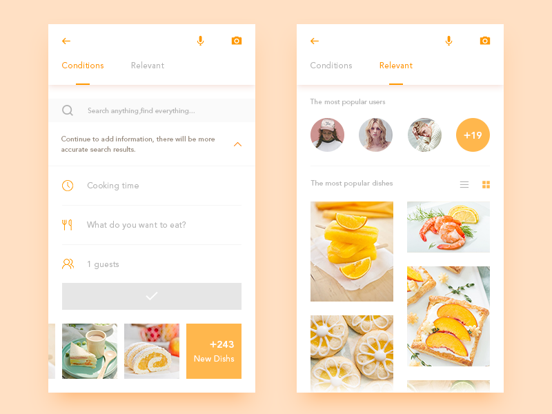 Delicious food App by Ink Glow on Dribbble