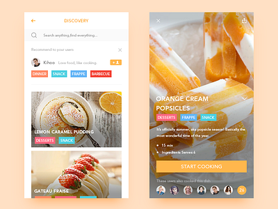 Delicious food App app condition details discovery ui