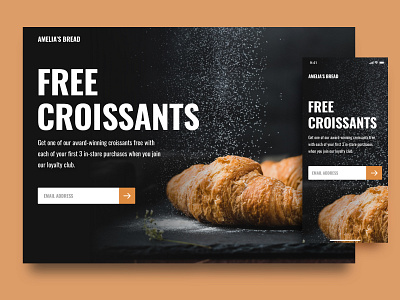 Free Croissant Landing Page – Daily UI 003