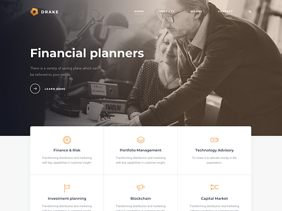 Drake - Finance website clean clear design dribbble elegant finance hello minimal simple sketch social ui ux uidesign website