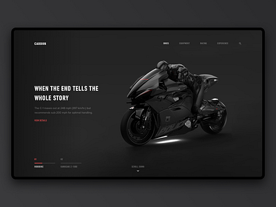 Carbon bike black clear dark design dribbble film grey hello minimal motor motorbike robocop simple sketch ui ux uidesign website