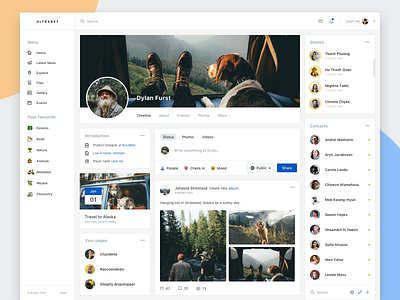 002 Daily UI Challenge for 100 days: Intranet Profile Page. clean clear dashboard design dribbble elegant hello minimal networks simple sketch social system ui ui ux uidesign website