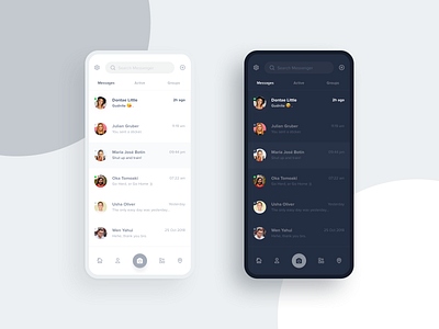 003 Daily UI Challenge for 100 days: Messenger App. black clean clear daily 100 dark design dribbble elegant hello message messenger minimal simple sketch social ui ui ux uidesign white