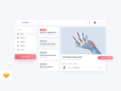 006 Daily UI Challenge for 100 days: Event clean clear daily 100 dashboard design dribbble elegant event hello minimal pastel simple sketch social system ui ui ux uidesign website white