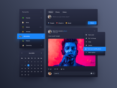 022/100 Daily UI : Intranet Dark Mode by quan on Dribbble