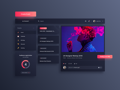 023/100 Daily UI: Event Dark Mode by quan on Dribbble