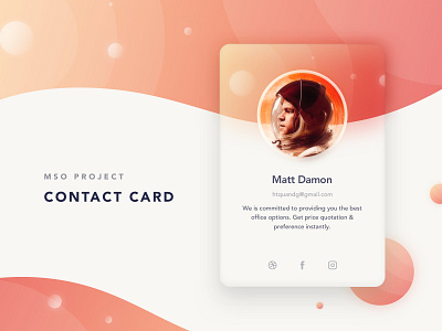 035/100 Daily UI: Contact Card card clean clear contact daily 100 dribbble elegant minimal simple sketch social ui ux uidesign