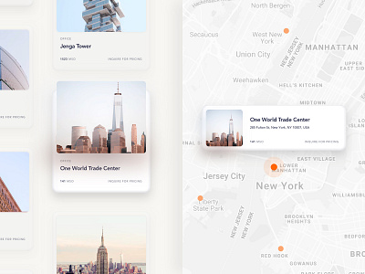 036/100 Daily UI : Office Selection card clean clear daily 100 dribbble elegant maps minimal simple sketch ui ux uidesign