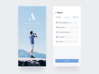 047/100 Daily UI : Travel App - Splash & Booking