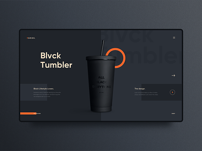 The Blvck Tumbler clean clear dark elegant minimal simple ui ux ui ux uidesign website