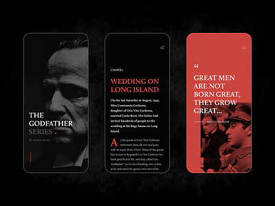 The Godfather Book article black blog clean clear dark elegant minimal mobile news simple story website