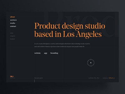 Design studio web clean clear dark elegant minimal simple ui ux uidesign website
