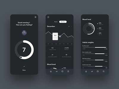 Ladder - Dark Mode app clean clear daily 100 dark elegant minimal mobile simple ui ux