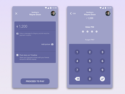 Peer to Peer Payment Exploration android design experience finance ios keypad minimal mobile payment send money ui ux