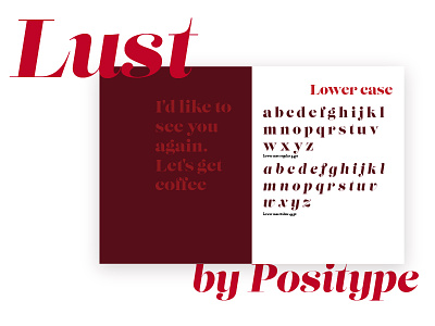 Lust, by Positype #WIP love lust positype type specimen book typeface