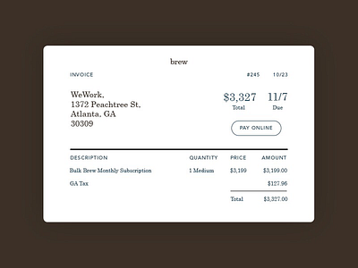 Daily UI #046: Invoice.